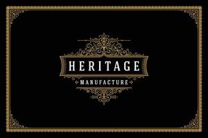 Luxury ornament vintage logo template design illustration vector