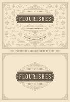 Vintage ornaments swirls and vignettes decorations design elements set illustration. vector
