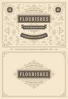 Vintage ornaments swirls and vignettes decorations design elements set illustration. vector