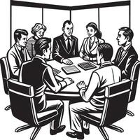 group of business people meeting in office illustration vector