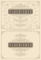 Vintage ornaments swirls and vignettes decorations design elements set illustration. vector