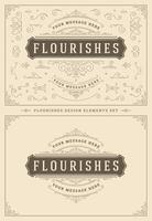 Vintage ornaments swirls and vignettes decorations design elements set illustration. vector