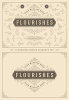 Vintage ornaments swirls and vignettes decorations design elements set illustration. vector