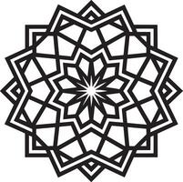 resumen geométrico mandala diseño negro y blanco ilustración vector