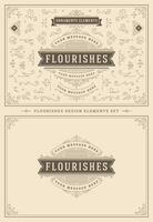 Vintage ornaments swirls and vignettes decorations design elements set illustration. vector