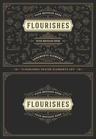 Vintage ornaments swirls and vignettes decorations design elements set illustration. vector
