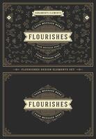 Vintage ornaments swirls and vignettes decorations design elements set illustration. vector