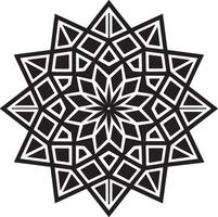 abstract geometric mandala design black and white illustration vector