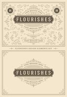 Vintage ornaments swirls and vignettes decorations design elements set illustration. vector