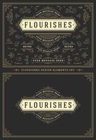 Vintage ornaments swirls and vignettes decorations design elements set illustration. vector