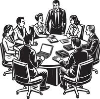 group of business people meeting in office illustration vector