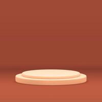 Beige circle scene level stairs advertising podium display for product presentation 3d design vector