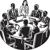 group of business people meeting in office illustration vector