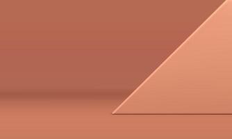 Beige background triangle geometric wall display platform product performance realistic vector
