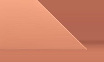 Beige 3d background exhibition advertising triangle wall showcase display realistic vector