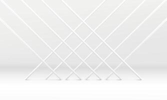 White crossed rod grid display showcase advertising exhibition 3d background realistic vector