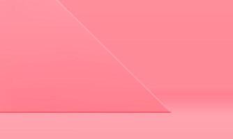 Product display presentation 3d background minimal scene pink triangle wall realistic illustration vector