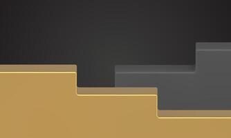 Staircase foundation platform black golden steps best place contest studio 3d design vector