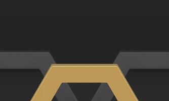 Polygonal base pedestal golden black angular scene premium basic foundation 3d design vector