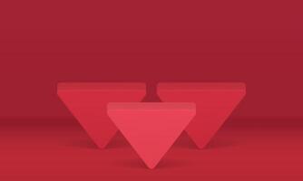 Geometric triangular level podium contest ceremony product presentation 3d design realistic vector