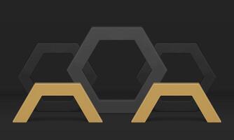 Showcase display scene abstract platform hexagonal basic foundation 3d studio background vector