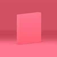 Pink 3d wall geometric stand vertical foundation decor element product presentation realistic vector