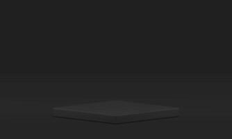 3d podium scene squared black pedestal product presentation studio background realistic vector
