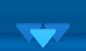 azul invertido triángulo resumen nivel arena podio competencia pedestal Fundación realista vector