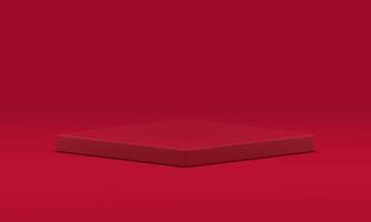 Red rhombus 3d podium showcase geometric scene product showcase studio background realistic vector