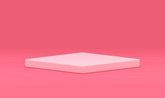 Pink 3d platform rhombus stage foundation for promo presentation rendering showcase realistic vector
