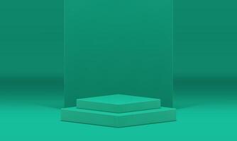 3d podium green level arena basic foundation product presentation display realistic vector