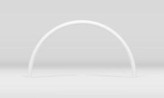 White arch foundation 3d curved column product presentation showcase metallic decor realistic vector