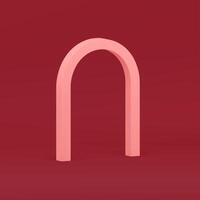 3d arch pink curved column decor element for showcase design product presentation realistic vector