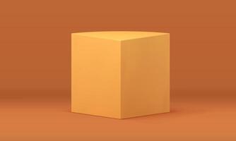 3d stage rectangle geometric form minimalist studio background podium showcase realistic vector