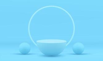 3d semisphere pedestal arena showcase geometric design round frame design element realistic vector