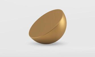 3d semi esfera dorado dinámica decoración elemento minimalista geométrico forma realista ilustración vector