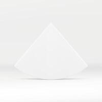 3d curved triangle vertical geometric decor element minimalist wall design realistic vector