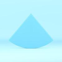 3d curved triangle blue pyramid abstract arrow vertical wall minimalist design realistic vector