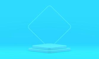 Rhombus 3d podium level platform display foundation angular frame studio background realistic vector
