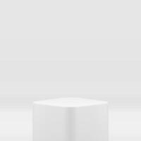 3d podium white squared basic foundation construction geometric minimalist design realistic vector