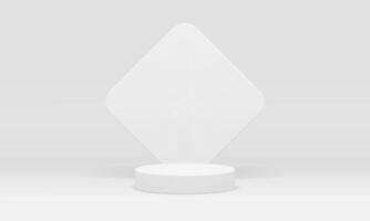 3d pedestal cylinder platform basic foundation advertising showcase white studio background vector