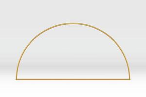 3d frame golden curved arch foundation decor element minimalist rendering realistic vector