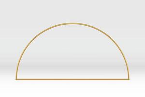 3d frame golden curved arch foundation decor element minimalist rendering realistic vector