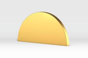 Golden 3d semicircle isometric wall curved premium decor element foundation realistic vector