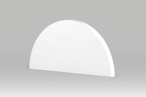 White half circle geometric shape isometric decor element 3d realistic illustration vector