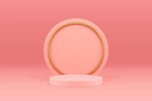 Pink 3d podium cylinder award arena event ceremony product presentation realistic vector
