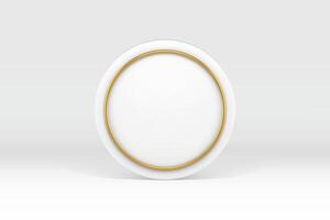 3d circle white block vertical foundation geometric decor element minimalist design realistic vector