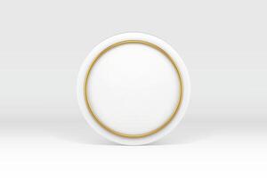 3d circle white block vertical foundation geometric decor element minimalist design realistic vector