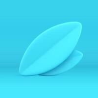 3d tree foliage two folded blue natural abstract leaves floral botanical decorative design vector