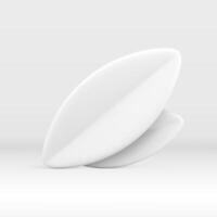 White 3d leaves elegant ecology tree plant natural minimalist decor element realistic vector